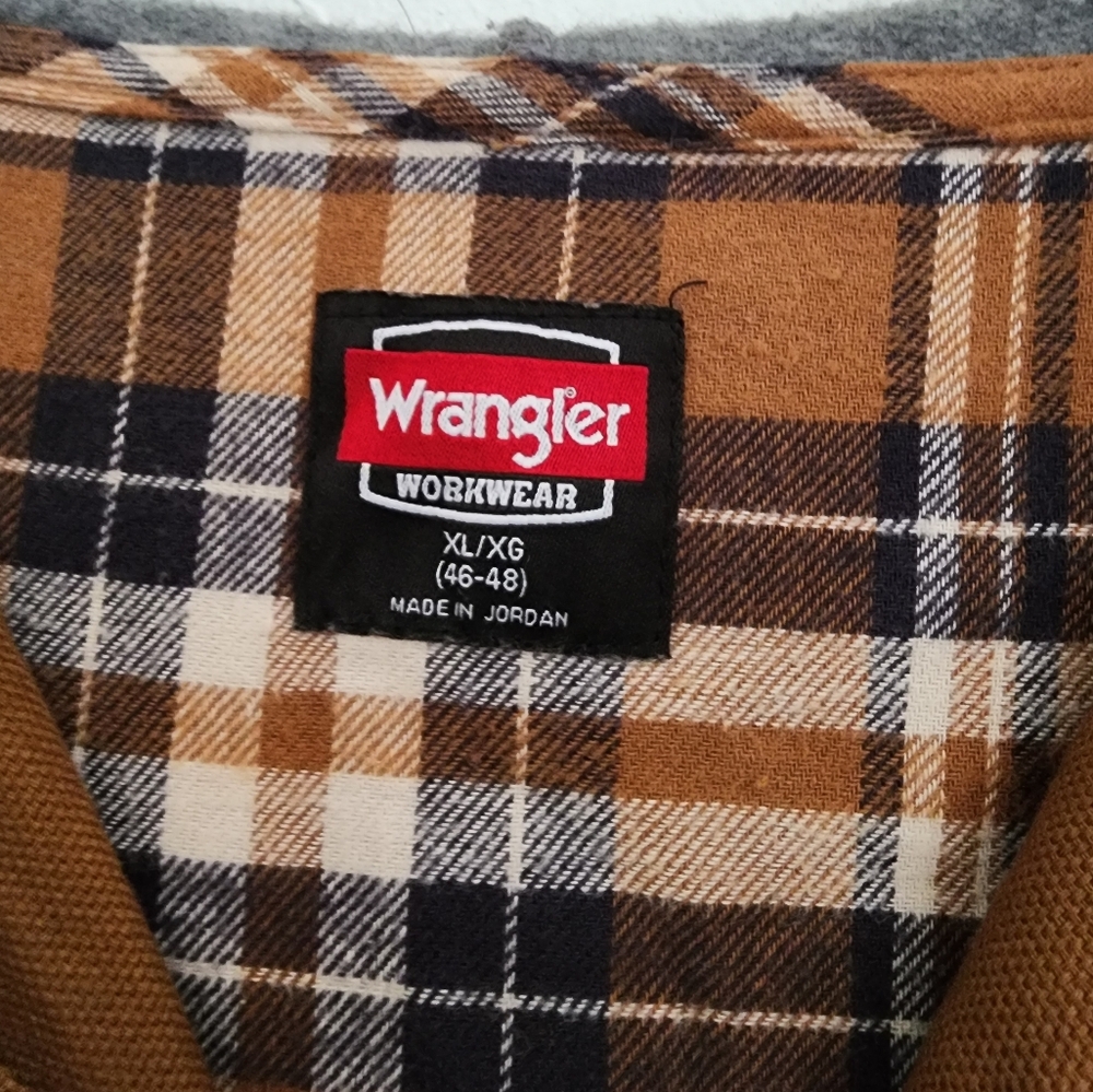 Mens's Wrangler Brown Button-Up Jacket With Hood - image 6